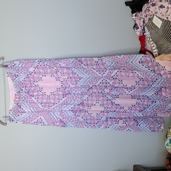 Express NWT Boho Hippie Soft Girl tiered flowy maxi skirt medium - Picture 7 of 11